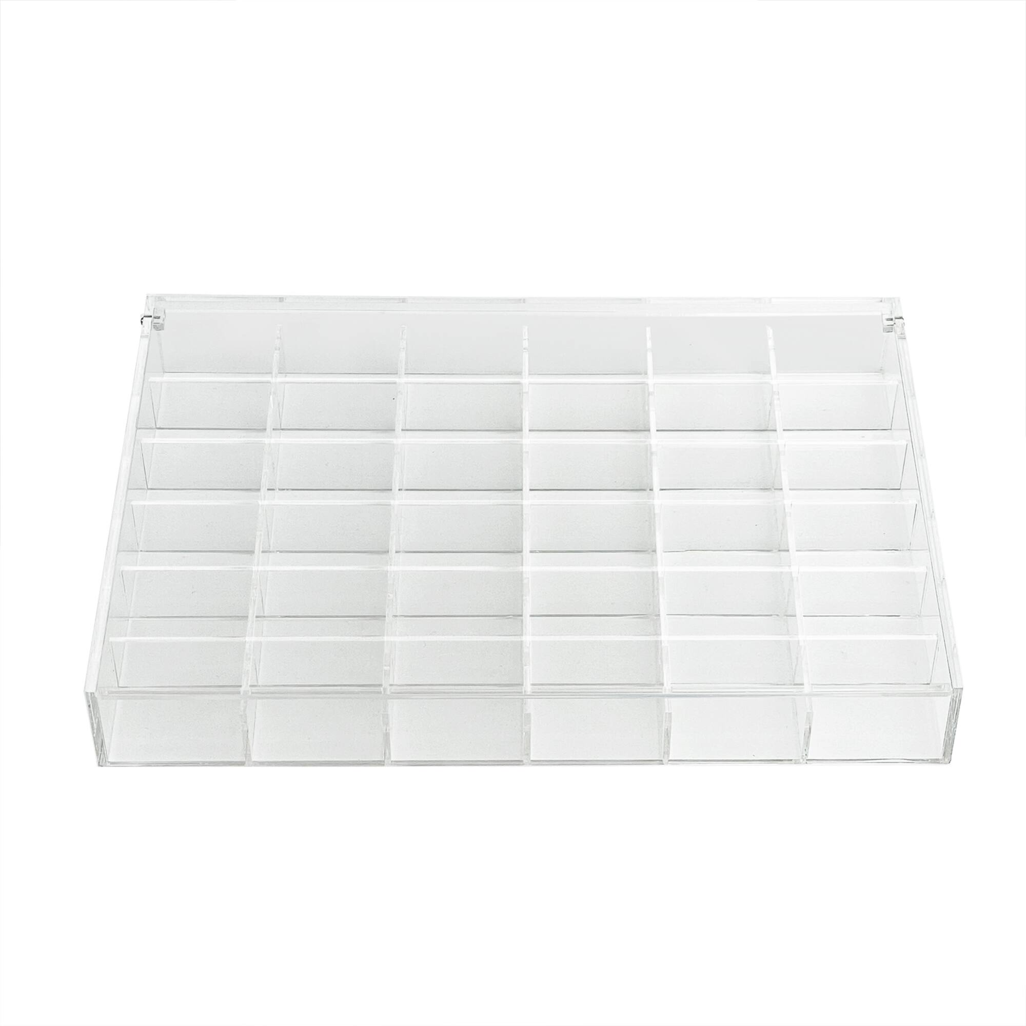 6 Pack: 13.6" Clear 36-Compartment Divided Tray with Lid by Bead Landing™